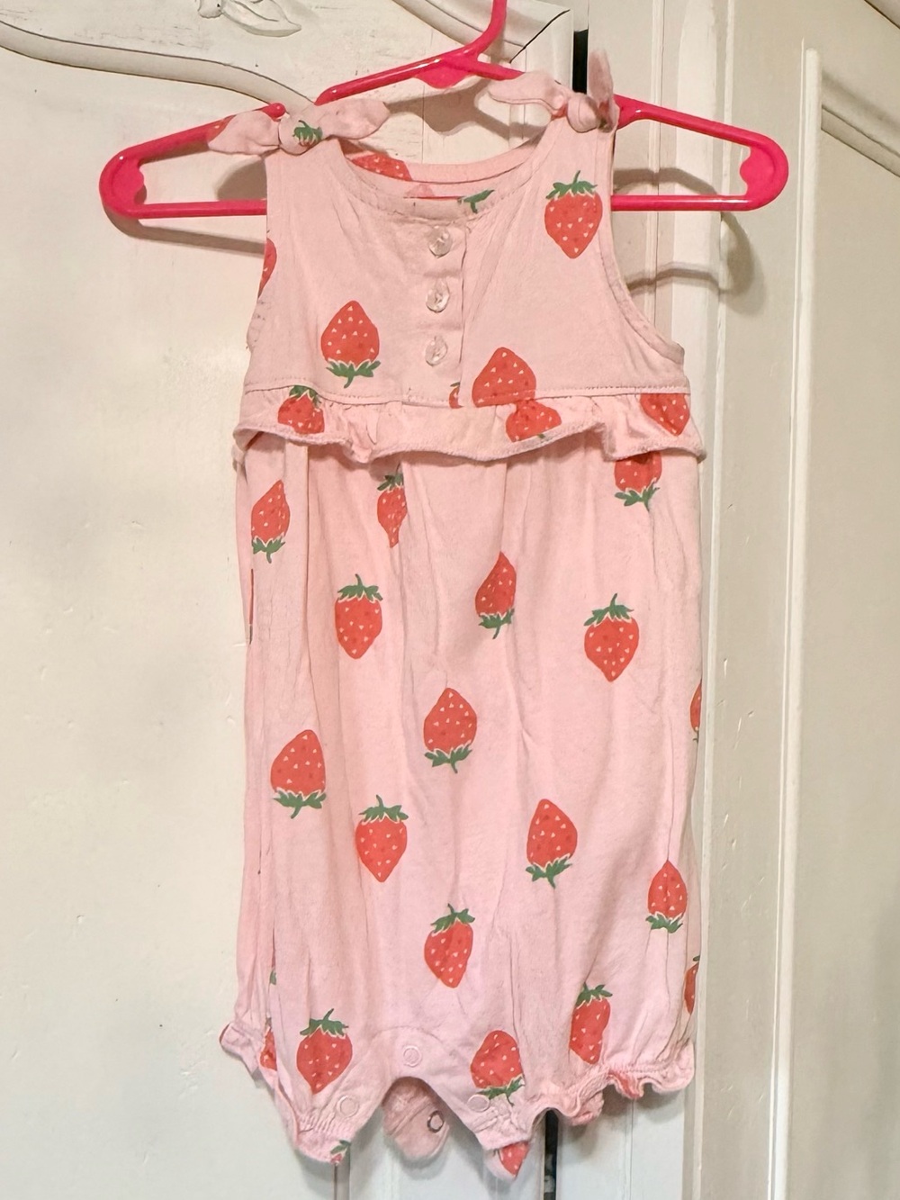 2 for $10 Carter's Pink Strawberry Print Baby Top